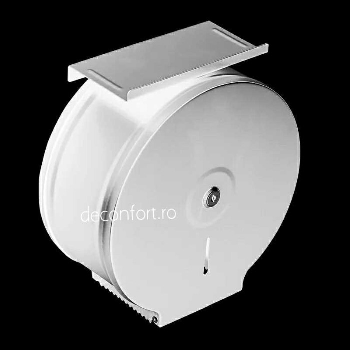 Dispenser rola hartie jumbo alb metalic antivandalism cu suport hartie Milano [2]