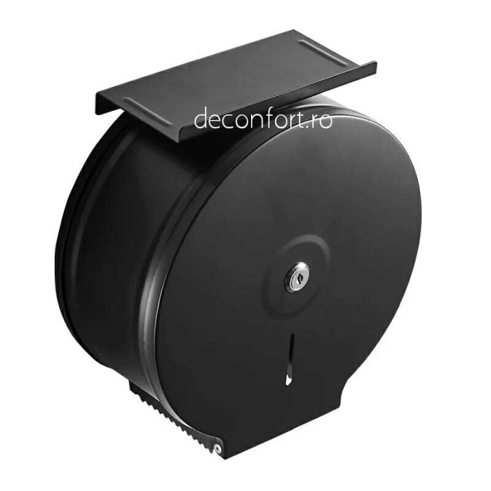 Dispenser rola hartie jumbo negru metalic antivandalism cu suport hartie Milano [4]