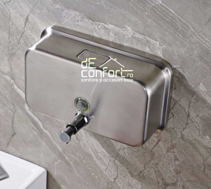 Dispenser sapun lichid crom periat 1200ml inox mat orizontal [3]