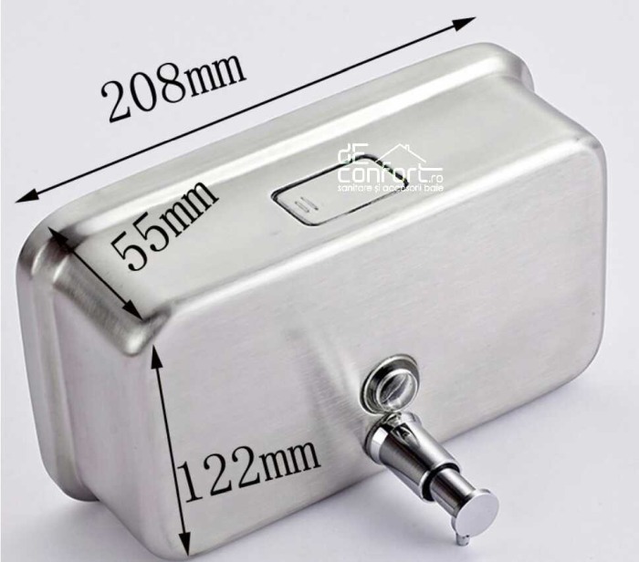 Dispenser sapun lichid crom periat 1200ml inox mat orizontal [4]
