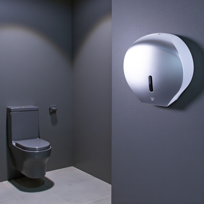 Dispenser servetele hartie igienica rola mare JUMBO argintiu [2]