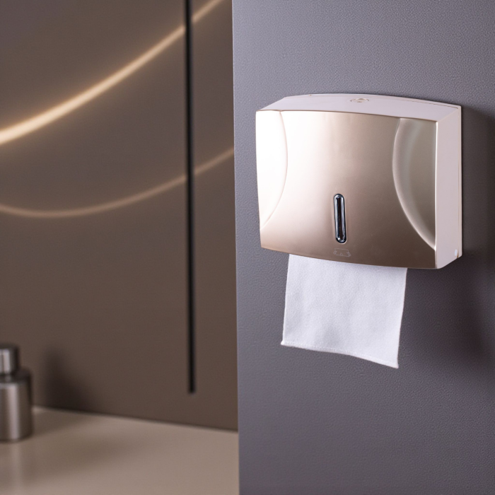 Dispenser servetele hartie pliate 300 buc auriu inchidere cheie [2]