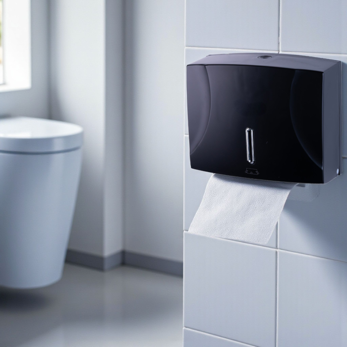 Dispenser servetele hartie plastic negru inchidere cheie 300 buc [2]