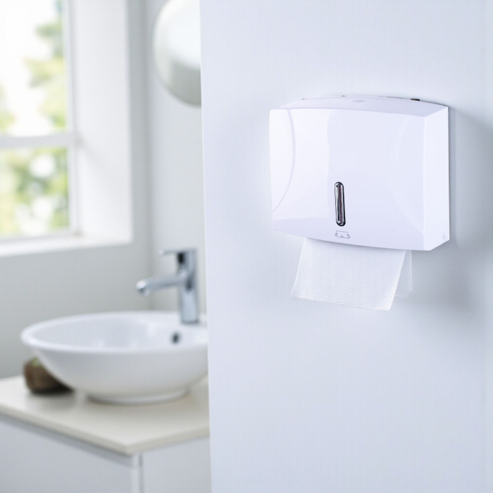 Dispenser servetele pliate 300 buc cu cheie culoare alba [2]