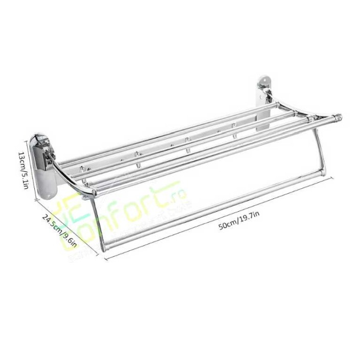 Etajera baie bronz antichizat Venice rabatabila cu cuier [3]