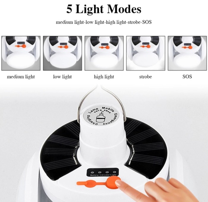 Lampa gradina led pliabila încărcare solara iluminare 360grade [5]