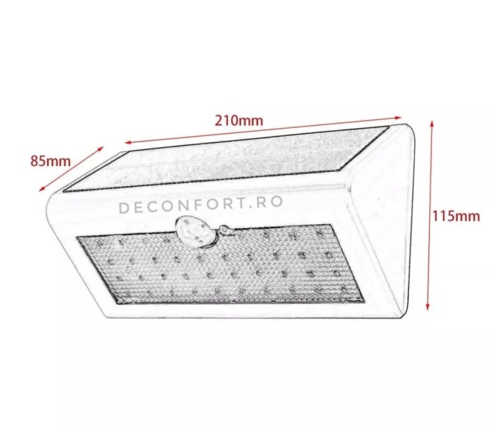 Lampa incarcare solara 48LED SMD cu senzor miscare  iluminat exterior [3]