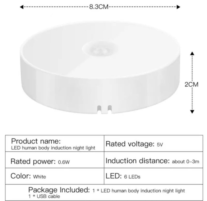 Lampa led portabila senzor miscare alimentare USB [3]