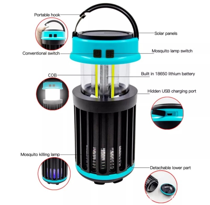 Lampa lumina ultraviolet insecte încărcare solara [3]