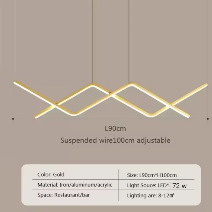 Lustra LED 72w aurie, liniara, dimabila telecomanda, lumina cald - rece - neutru [3]
