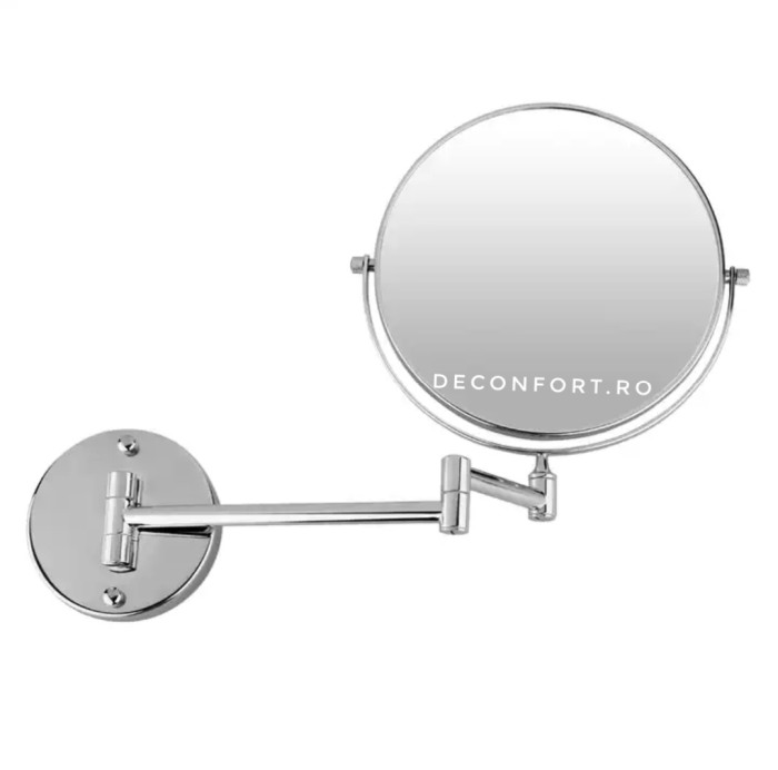 Oglinda cosmetica cromata doua fete zoom3x brat extensibil prindere perete baie [2]
