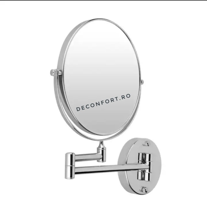 Oglinda cosmetica cromata doua fete zoom3x brat extensibil prindere perete baie [3]