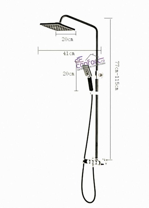 Panou cabina dus alb 3 functii aspect slim [3]