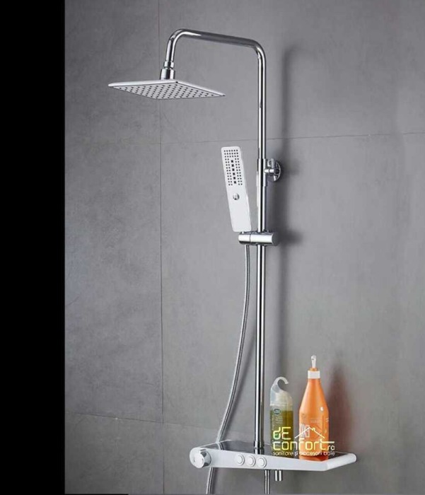 Panou cabina dus alb 3 functii aspect slim [2]
