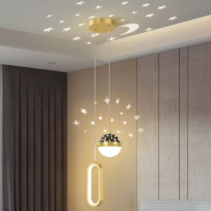 Pendul LED 42w negru-auriu, lumina cald - rece - neutru [2]