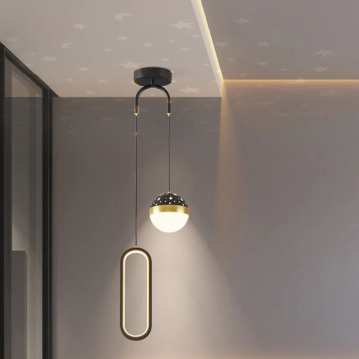 Pendul LED 42w negru-auriu, lumina cald - rece - neutru [4]