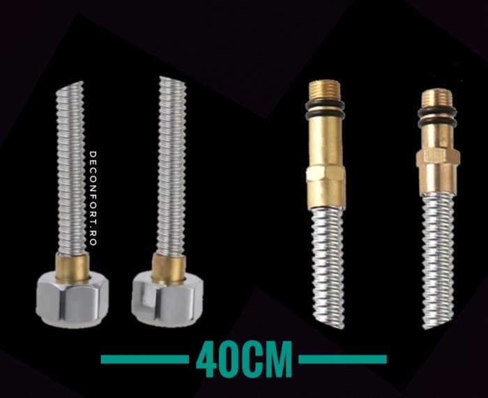 Racord conectare apa inox flexibil pentru bateriile chiuveta [2]