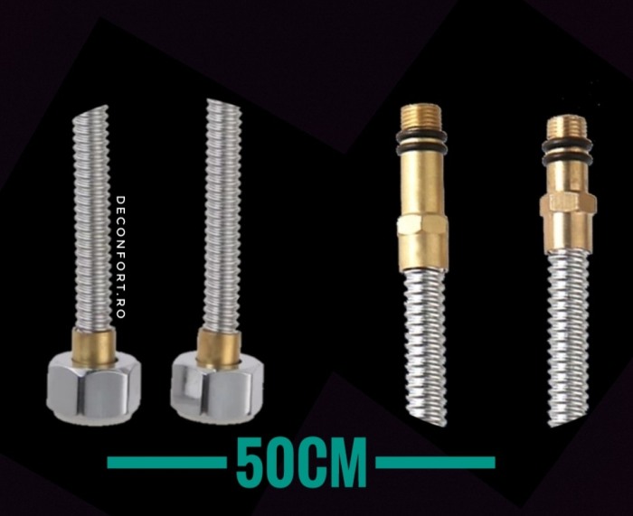 Racord conectare apa inox flexibil pentru bateriile chiuveta [3]