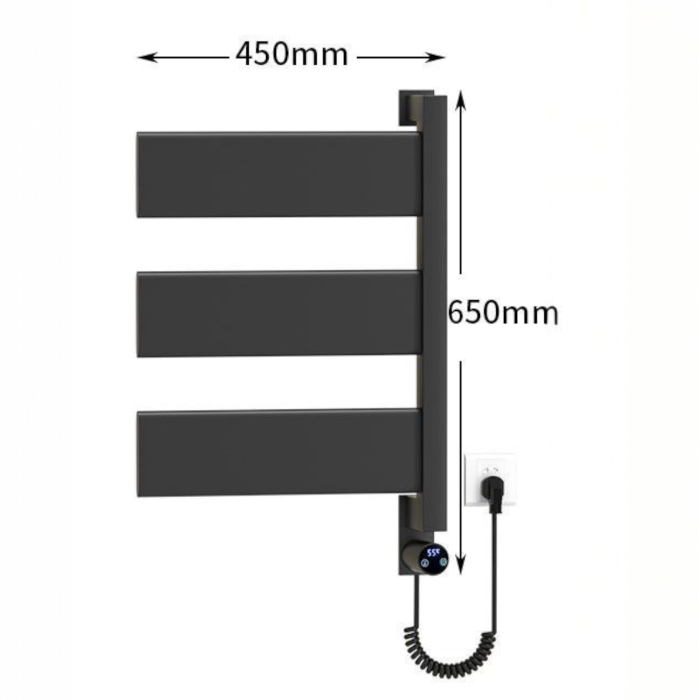 Radiator port prosop electric 3 brate negru afisaj digital [4]