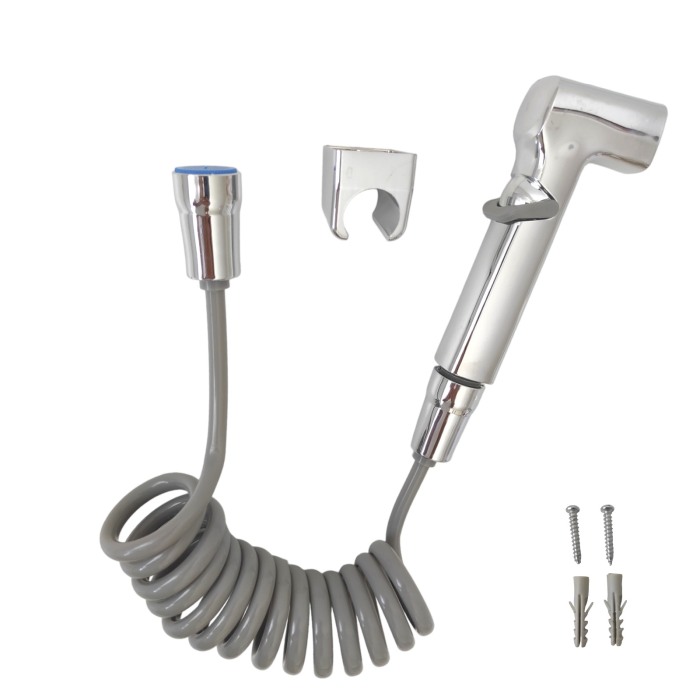 Set dus 3 piese furtun spiralat gri adaptor lavoar furtun [2]