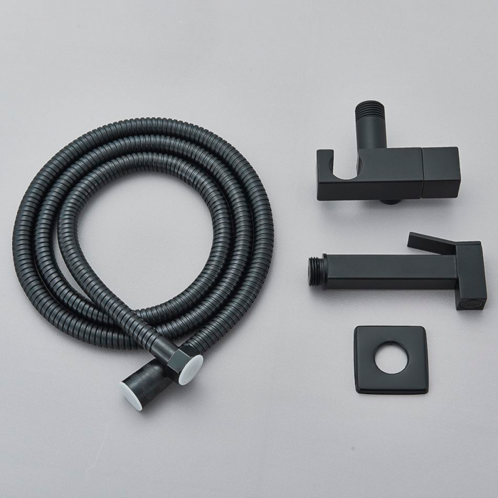 Set dus bideu negru cu robinet para si furtun [2]