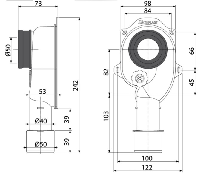 Sifon evacuare urinal cu garnitura scurgere verticala pisoar din plastic [2]