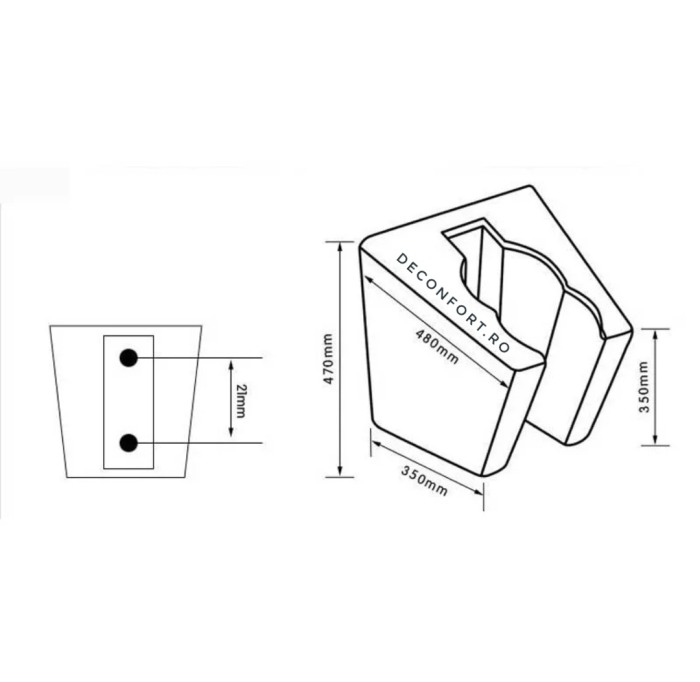 Suport fix AURIU pentru para dus Gold cu doua pozitii fixare perete cu dibluri [2]