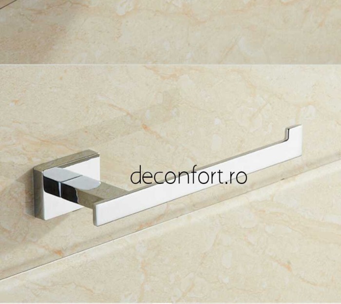 Suport hartie igienica Liner cromat rectangular prindere perete [2]
