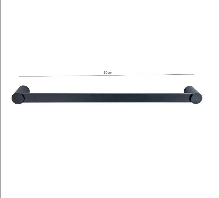 Suport prosop baie negru liniar 60cm AGS bara [2]