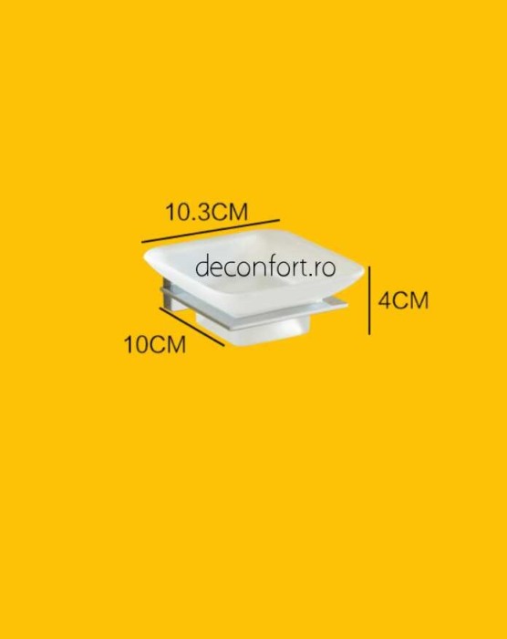 Suport sapun farfuriuta sticla mata rectangular prindere perete LINER [3]