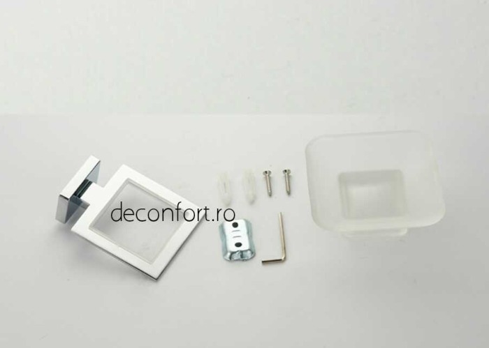 Suport sapun farfuriuta sticla mata rectangular prindere perete LINER [2]
