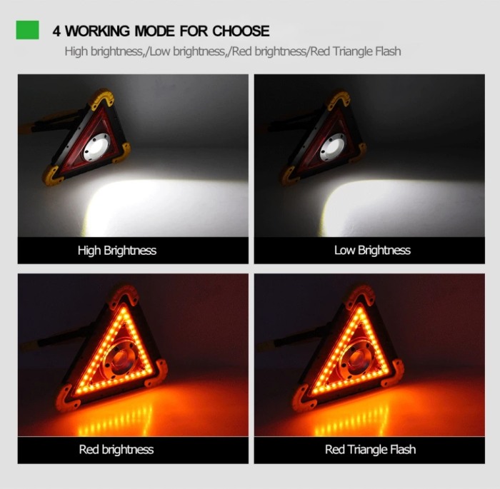 Triunghi lampa semnalizare LED portabila solara 4 functii [4]