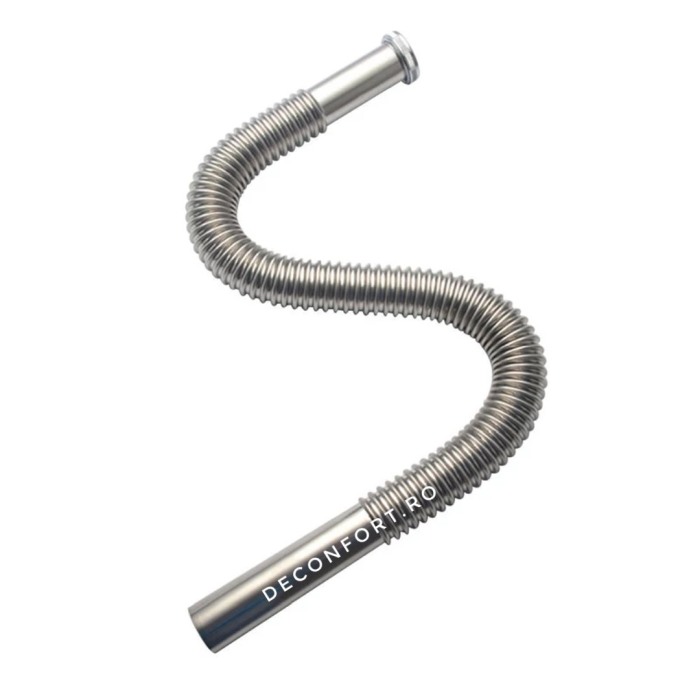 Tub evacuare flexibil pentru lavoar crom periat 70cm [2]