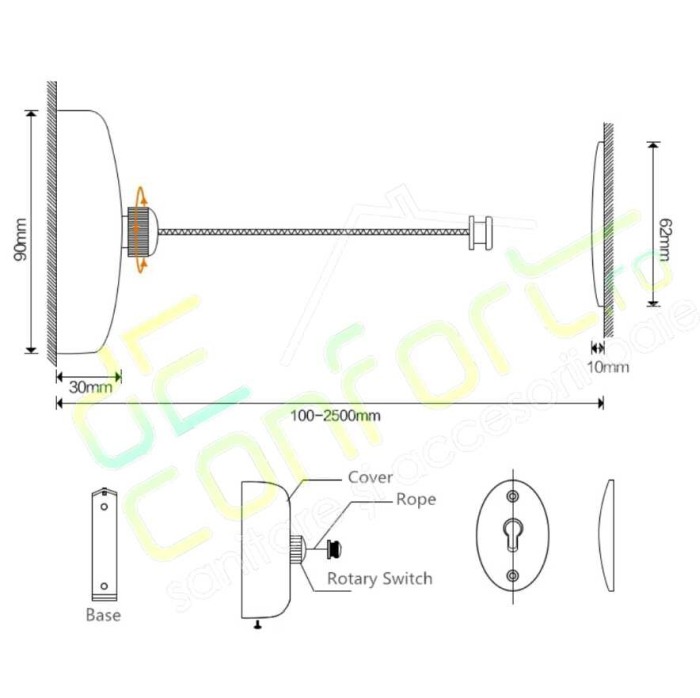 Uscator suport retractabil pentru rufe cu sfoara 2.5m [5]