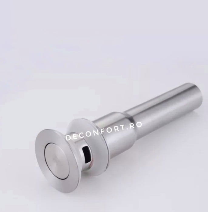 Ventil inox evacuare lavoar dop mic cu preaplin STEEL aspect satinat quick-clack [2]