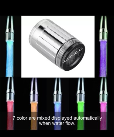 Aerator led colorat pentru bateria lavoar un jet apa [3]