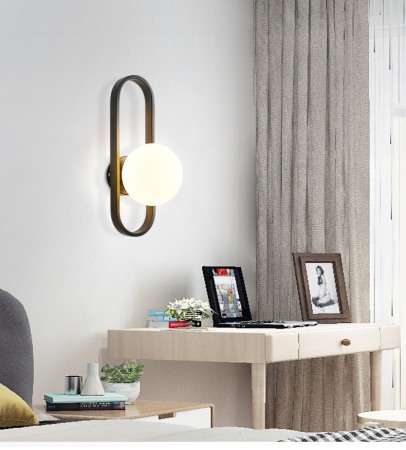 Aplica Mara negru metal E14 modern abajur alb vintage cu bec [1]