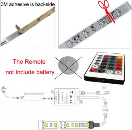 Banda LED dublu-adeziva telecomanda lumina RGB 5m [3]