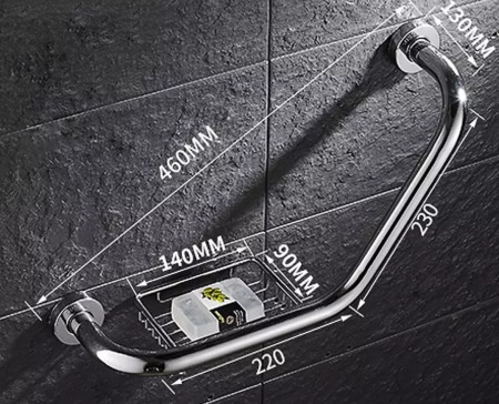 Bara cromata sprijin savoniera Vstyle persoane dizabilitati [4]
