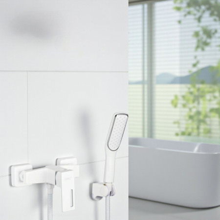 Baterie alba cabina dus din alama aspect modern Milo [2]