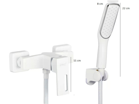 Baterie alba cabina dus din alama aspect modern Milo [3]