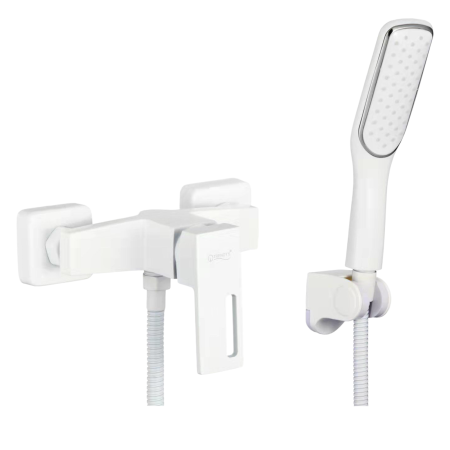 Baterii Sanitare - Baterie alba cabina dus din alama aspect modern Milo