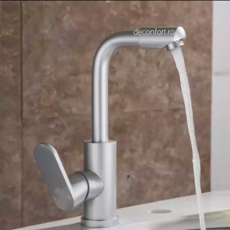 Baterii lavoar - Baterie aluminiu montare chiuveta Banff pipa medie perlator rotativ