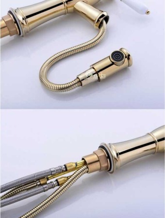 Baterie antichizata Borno Gold Luxury  dus extractabil montare chiuveta [2]