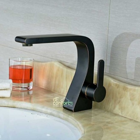 Baterie antichizata bronz montare lavoar Cooper Dark - monocomanda aspect modern [0]