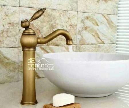 Baterie antichizata bronz montare pe blat langa lavoar RYDE