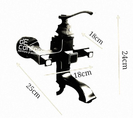 Baterie antichizata cada dus culoare neagra TOGO Dark set dus inclus [2]