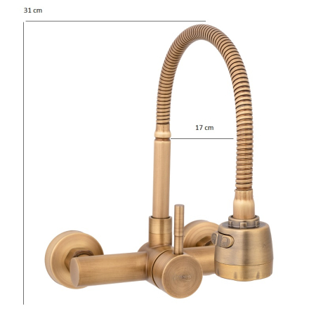Baterie antichizata retro montare perete pipa flexibila [3]
