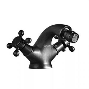 Baterie bronz lavoar - Baterie bideu antichizata neagra doua robinete Yola