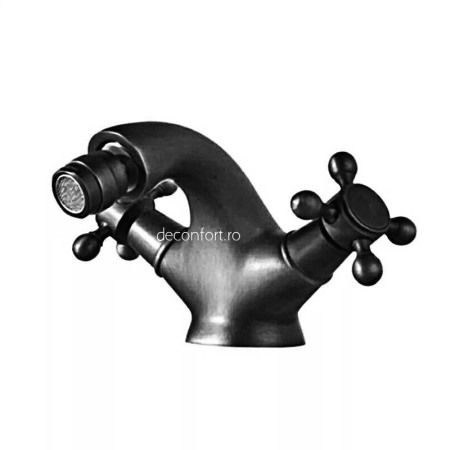Baterie bideu antichizata neagra doua robinete Yola [1]